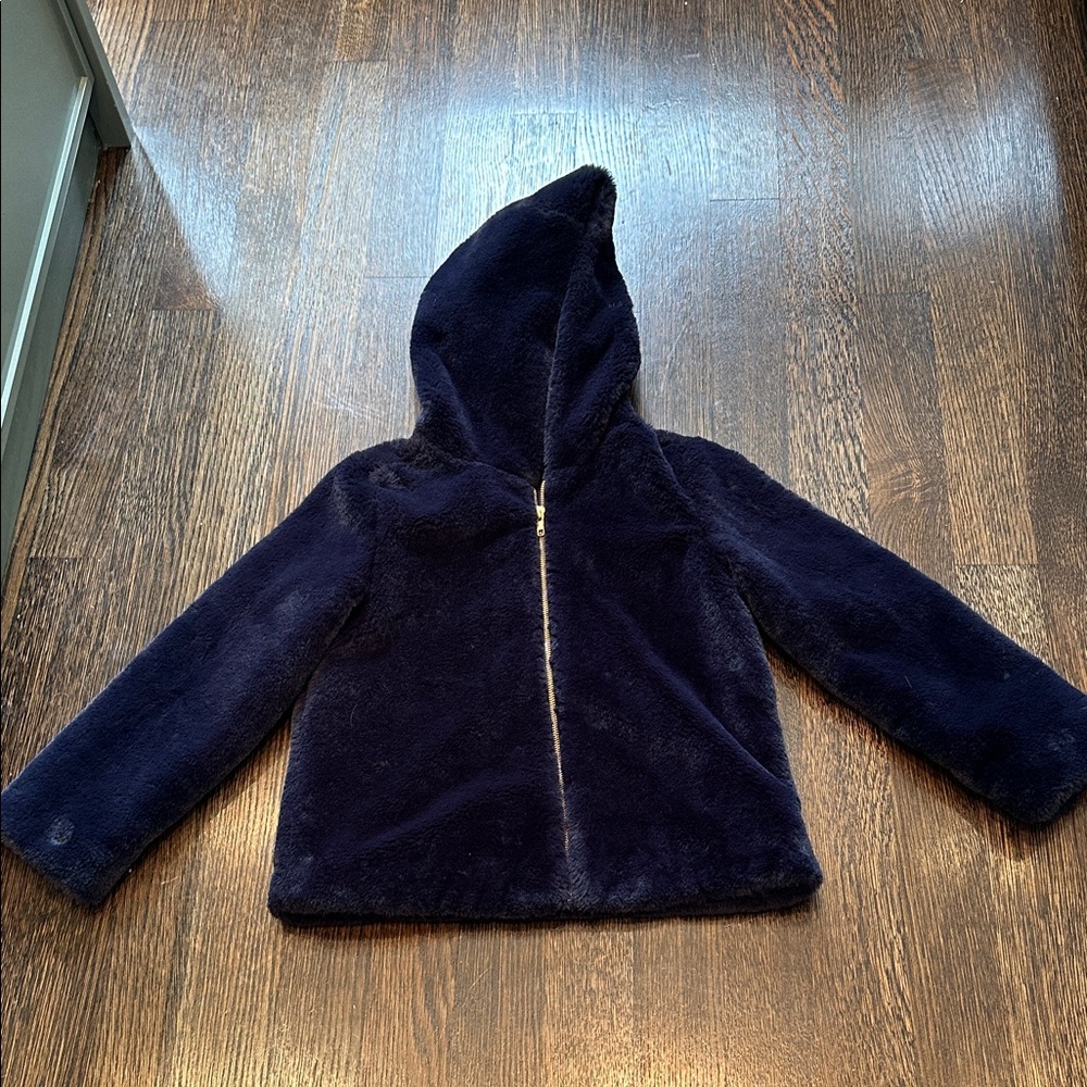 Crewcuts Faux Shearling Soft and Cozy Navy Blue Hooded Jacket